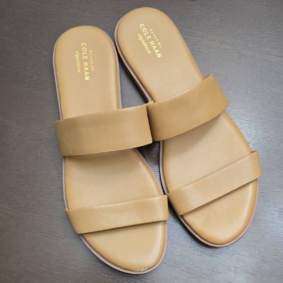 COLE HAAN Women's Tan Slide Sandals 10 B - Picture 1 of 6